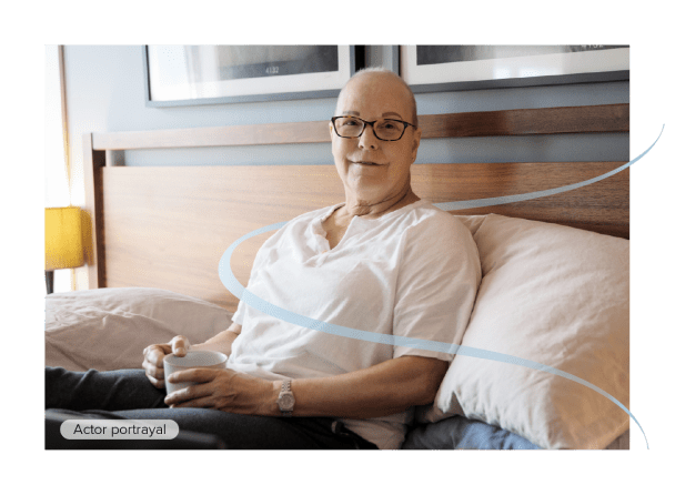 Actor portrayal of oncology patient resting